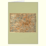 1909 Adirondacks Map from Baedeker's Travel Guide cards