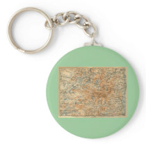 1909 Adirondacks Map from Baedeker's Travel Guide Keychains