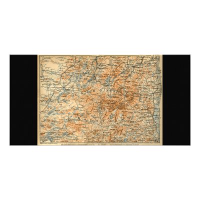 1909 Adirondacks Map from Baedeker's Travel Guide Photo Greeting Card by ZephyrusBooks
