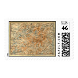 1909 Adirondacks Map from Baedeker's Travel Guide Stamp