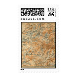1909 Adirondacks Map from Baedeker's Travel Guide Postage Stamp