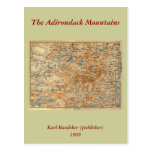 1909 Adirondacks Map from Baedeker's Travel Guide Post Card