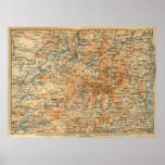 1909 Adirondacks Map from Baedeker's Travel Guide Posters