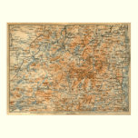 1909 Adirondacks Map from Baedeker's Travel Guide posters