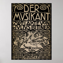 ~ 1909 de Der Musikant del ~ de Kolo Moser Posters