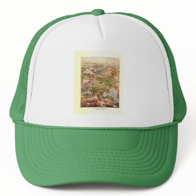 1910 Aerial View Map - Yellowstone National Park Mesh Hat by ZephyrusBooks