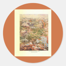 1910 Aerial View Map - Yellowstone National Park Round Sticker
