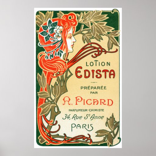 1910 French Art Nouveau label Print