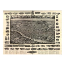 1910 New Brunswick NJ Birds Eye View Panoramic Map posters