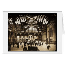 1910 Penn Station NYC Magic Lantern Slide Sepia Cards