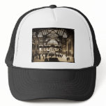 1910 Penn Station NYC Magic Lantern Slide Sepia hats