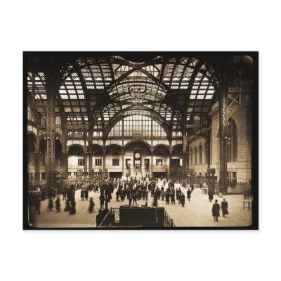 1910 Penn Station NYC Magic Lantern Slide Sepia Post Cards by scenesfromthepast