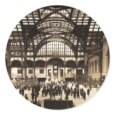 1910 Penn Station NYC Magic Lantern Slide Sepia Sticker by scenesfromthepast
