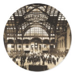 1910 Penn Station NYC Magic Lantern Slide Sepia stickers