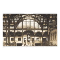 1910 Penn Station NYC Magic Lantern Slide Sepia Sticker