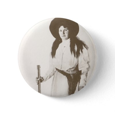 1910 Photo of a Cowgirl Pinback Buttons by YesterdayCafe