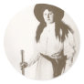 1910 Photo Portrait of a Cowgirl Holding a Rifle Sticker