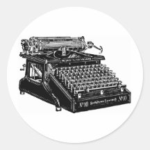 1910 Typewriter Round Stickers