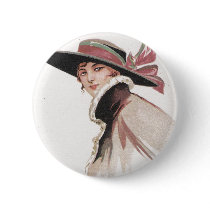 1910 Vintage Woman with Bonnet Pin