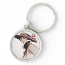 1910 Vintage Woman with Bonnet Keychains