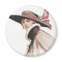 1910 Vintage Woman with Bonnet Refrigerator Magnet