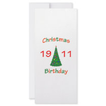 1911 Christmas Birthday Personalized Rack Card