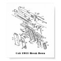 1911 parts, Colt 1911 Break Down posters by Weaponeer 1911 parts, Colt 1911 Break Down posters