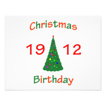 1912 Christmas Birthday Custom Invite
