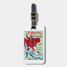 1912 French Carnaval Tag For Luggage