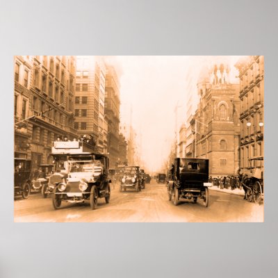 1913 Fifth Avenue New York sepia vintage photo Poster by aapshop