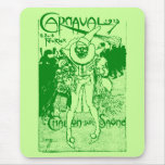 1913 French Carnival Poster, green Mouse Pad