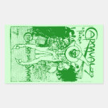 1913 French Carnival Poster, green Rectangle Stickers