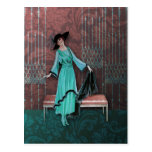 1913 Luxe: Vintage Fashion in Aqua and Rose postcards