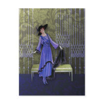 1913 Luxe: Vintage Fashion in Purple and Olive Postcards