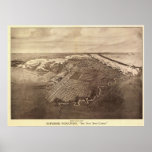 1913 Superior, WI Birds Eye View Panoramic Map Poster