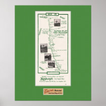 1914 Map, Dutch Flat to Truckee - Grn Mat Print
