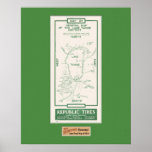 1914 Map of Lake Tahoe Print