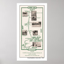 1914 Map, San Miguel to San Luis Obispo Poster