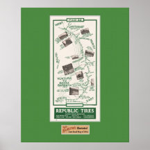 1914 Map, Santa Barbara to Ventura Print