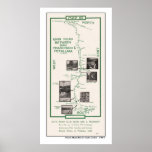 1914 Map, SF to Petaluma Posters
