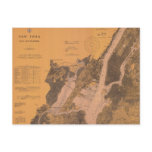 1914 New York Upper Harbor Nautical Chart Postcard