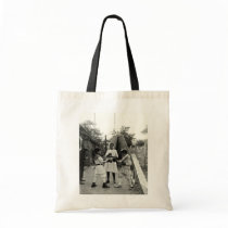 1915 Backyard Boxing Match Canvas Bags