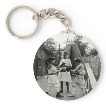 1915 Backyard Boxing Match Key Chains