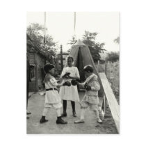 1915 Backyard Boxing Match Postcard