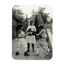 1915 Backyard Boxing Match Rectangular Magnets