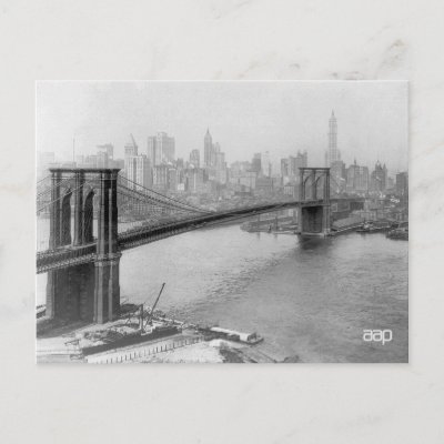1915 Brooklyn Bridge and Manhattan New York City Post Card