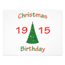 1915 Christmas Birthday Personalized Announcement