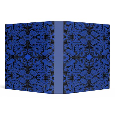 1915 floral & bird blue 3 ring binder by wolffreeborn