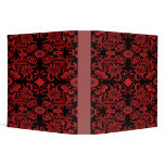 1915 floral & bird red vinyl binders