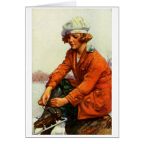 1915 Ice Skating Greeting Card